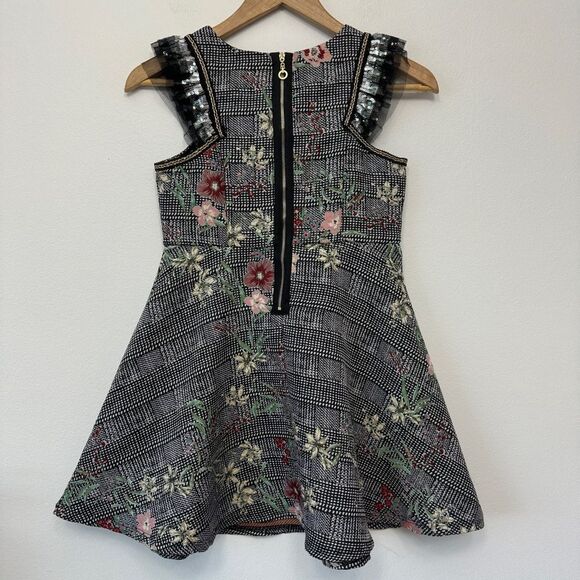 Hannah Banana by Sara Sara Jewels Floral Plaid Sequins Tween Dress - Picture 2 of 7